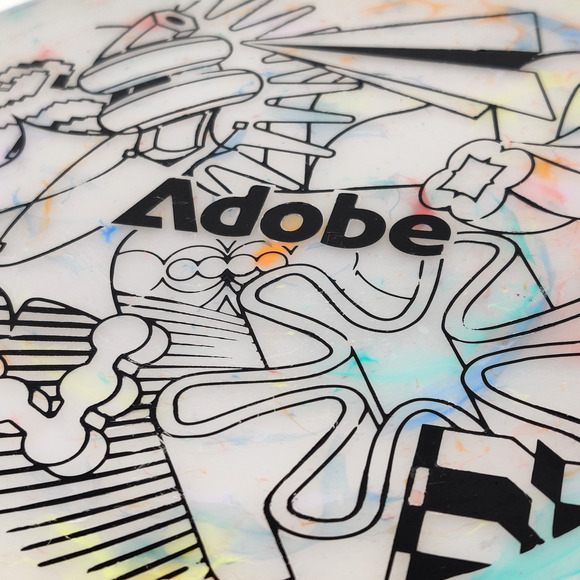 Wham-O Reflyer Frisbee 10.75" 170g w Adobe Logo Art Multicolor Tie Dye Recycled - Picture 3 of 16